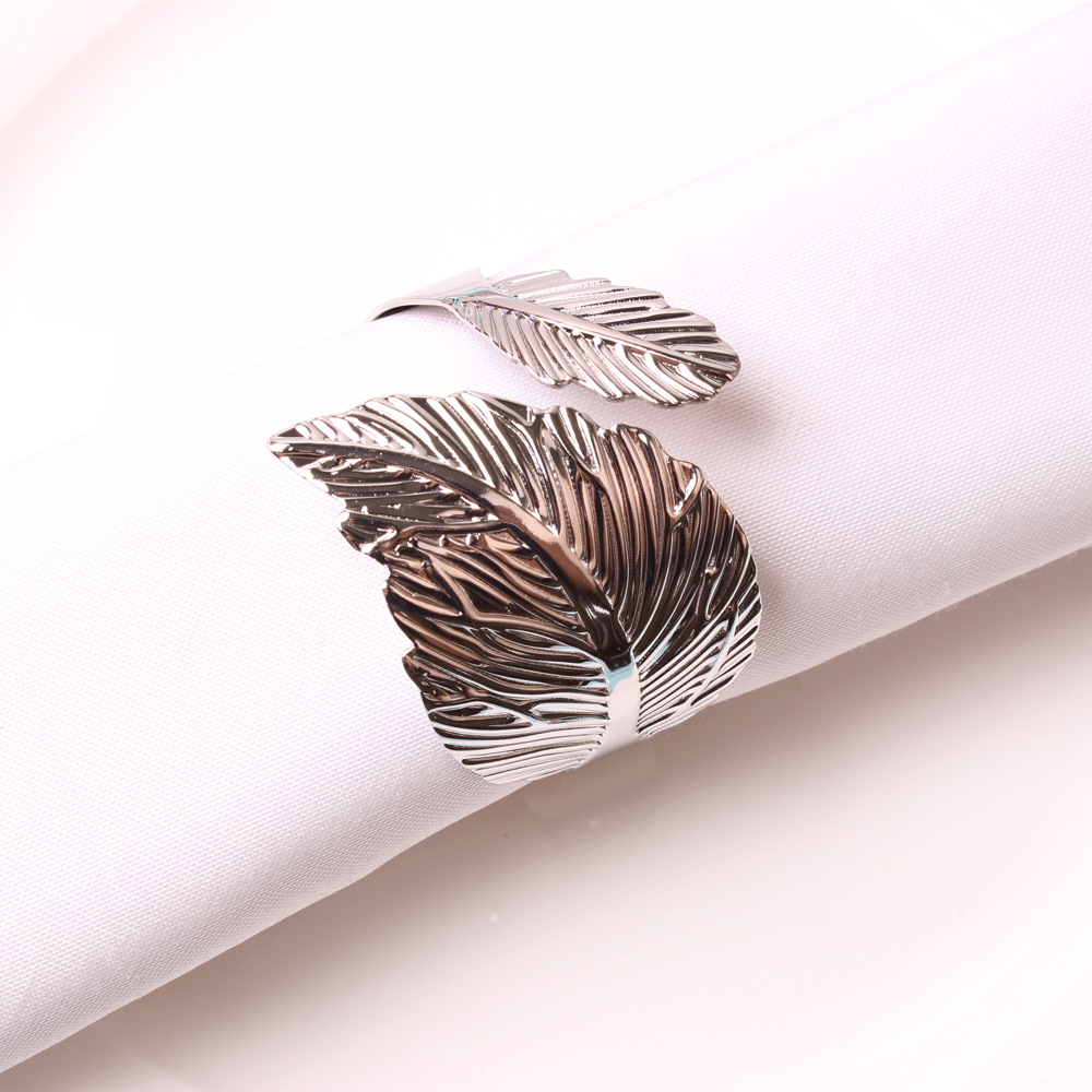 Fashion Leaves Iron Napkin Rings display picture 4