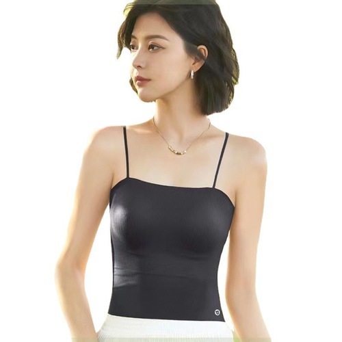 Summer camisole beauty back vest with padded bra all-in-one all-match bottoming anti-exposure underwear for women live broadcast