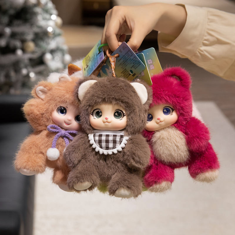 かわいい家族のかわいいビニール人形ローズベアペンダントぬいぐるみラムバッグペンダントガールフレンドへの誕生日プレゼント|undefined