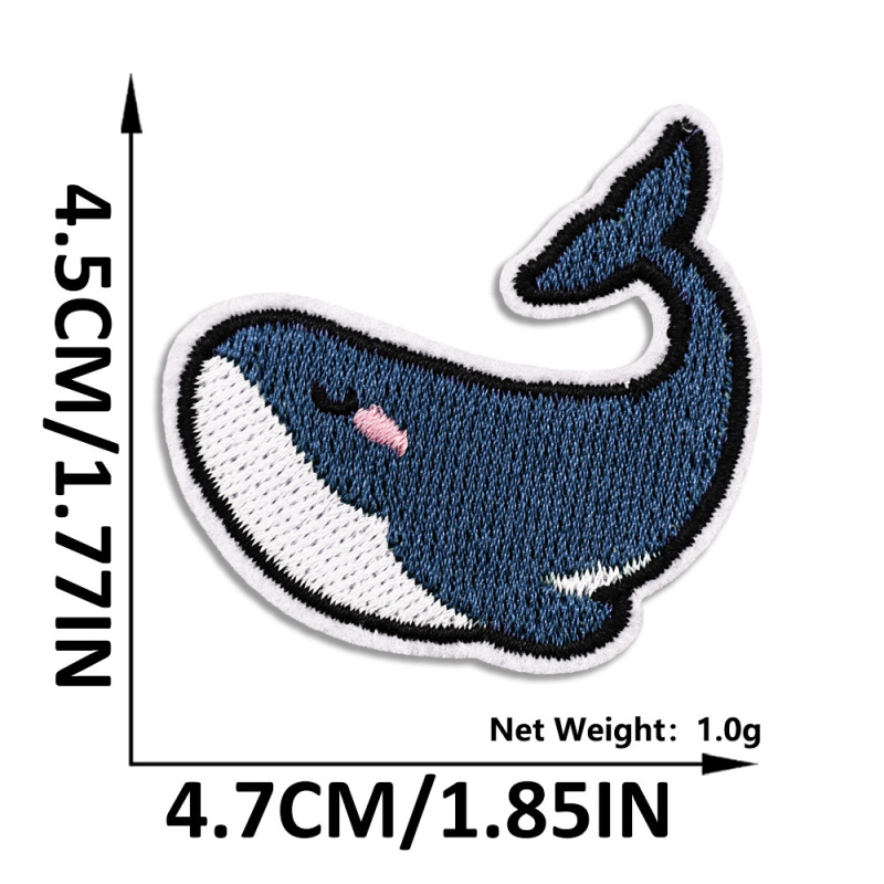 刺绣布贴海洋生物补丁贴海豚海草贝壳绣花章Patch服装帽子包装饰|undefined
