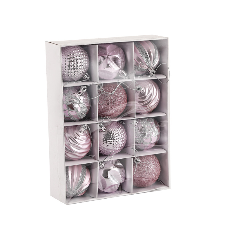 Bola de Navidad traje redondo barril caja cuadrada pintada 3cm4cm6cm decoración navideña bola colgante de Navidad bola decoración Navidad