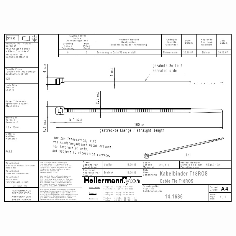 HELLERMANNTYTON������̫ͨ�����ε�������T18ROS-NA 118-00035