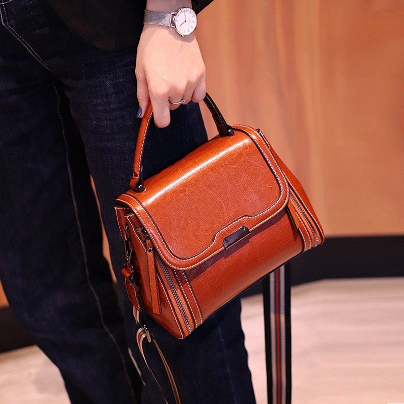 2026 New Genuine Leather Crossbody Bag For Women - Luxury Versatile Retro Small Square Cowhide Shoulder Bag