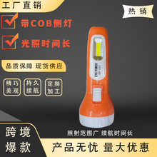 厂家批发塑料手电筒带侧灯电筒LED手电筒1W应急手电照明