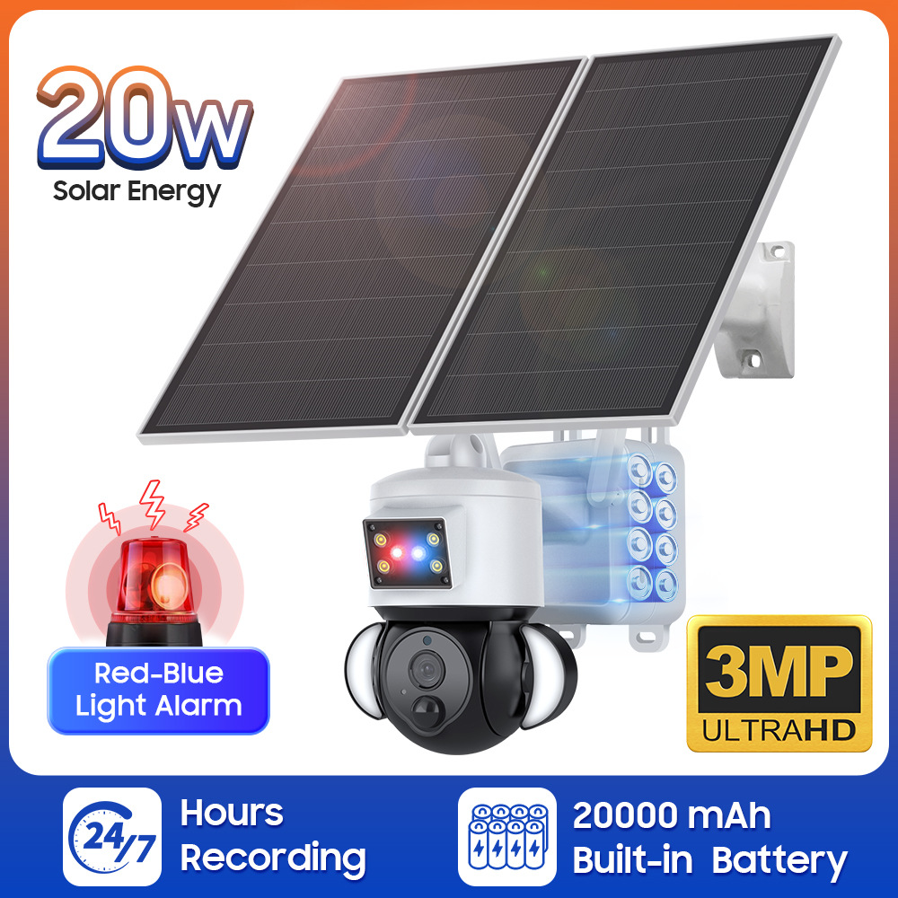 Cámara de vigilancia de 24 horas sin electricidad sin red doméstica 20W solar 4G HD fabricante de cámaras de visión nocturna