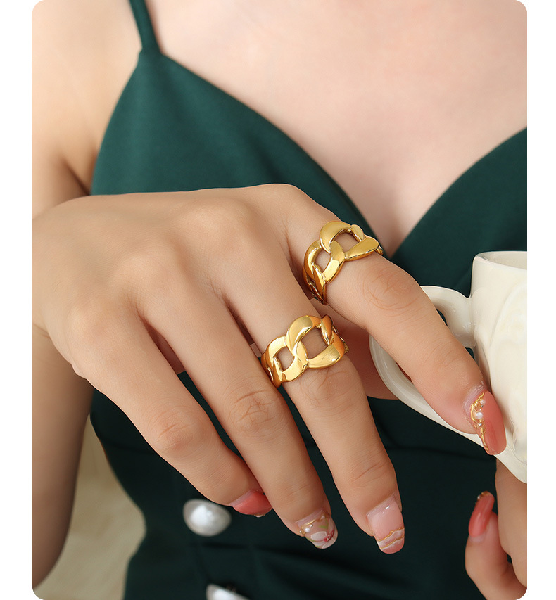 Fashion Solid Color Titanium Steel Open Ring Plating Stainless Steel Rings