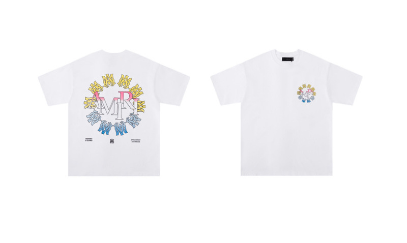 貿易クロスAm新文字クラシックプリント半袖男女同型カップルTシャツiri夏高iri製品タイプ|undefined