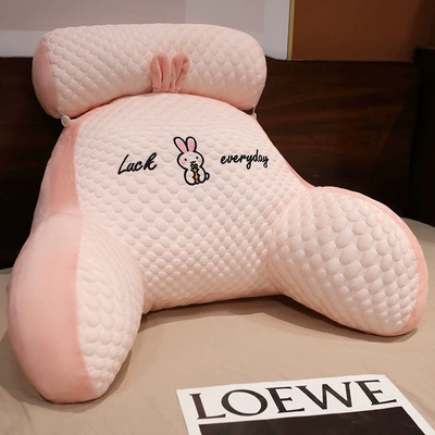 Multi-function pad, Cushions, Throw Pillows for Girls, Sofa - seat-recommendation-medium-cushion-headrest-60x40x-20cm-removable-and-washable-independent-liner-four-seasons-pink-rabbit-skin-friendly-beanie-velvet-fabric