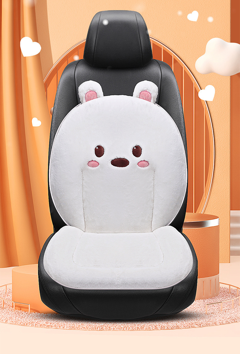 Thickened Car Seat Cushion Winter Short Rabbit Plush Warm Universal Seat Cover