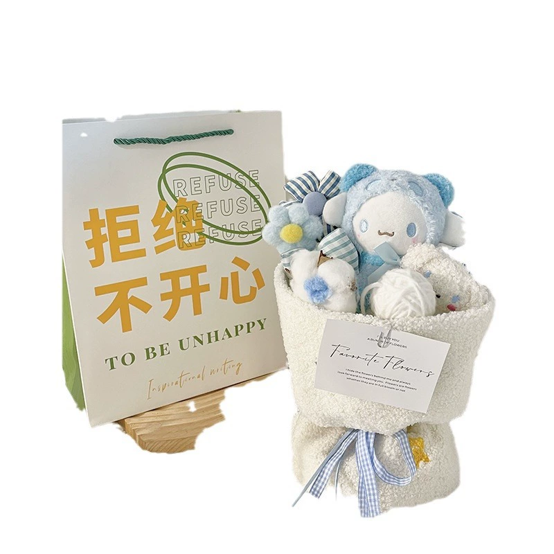 Plush Doll Bouquet for Valentine's Day, Cartoon Character Gift Plushies, 20×5×30 cm