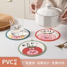 新款水果图案餐垫pvc材质隔热餐垫防滑软胶杯垫耐高温圆形砂锅垫