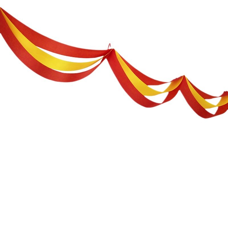 Decoración de escaleras de boda tres capas de vino rojo ondulación bandera de Año Nuevo tiendas de decoración de bandera ondulada del centro comercial