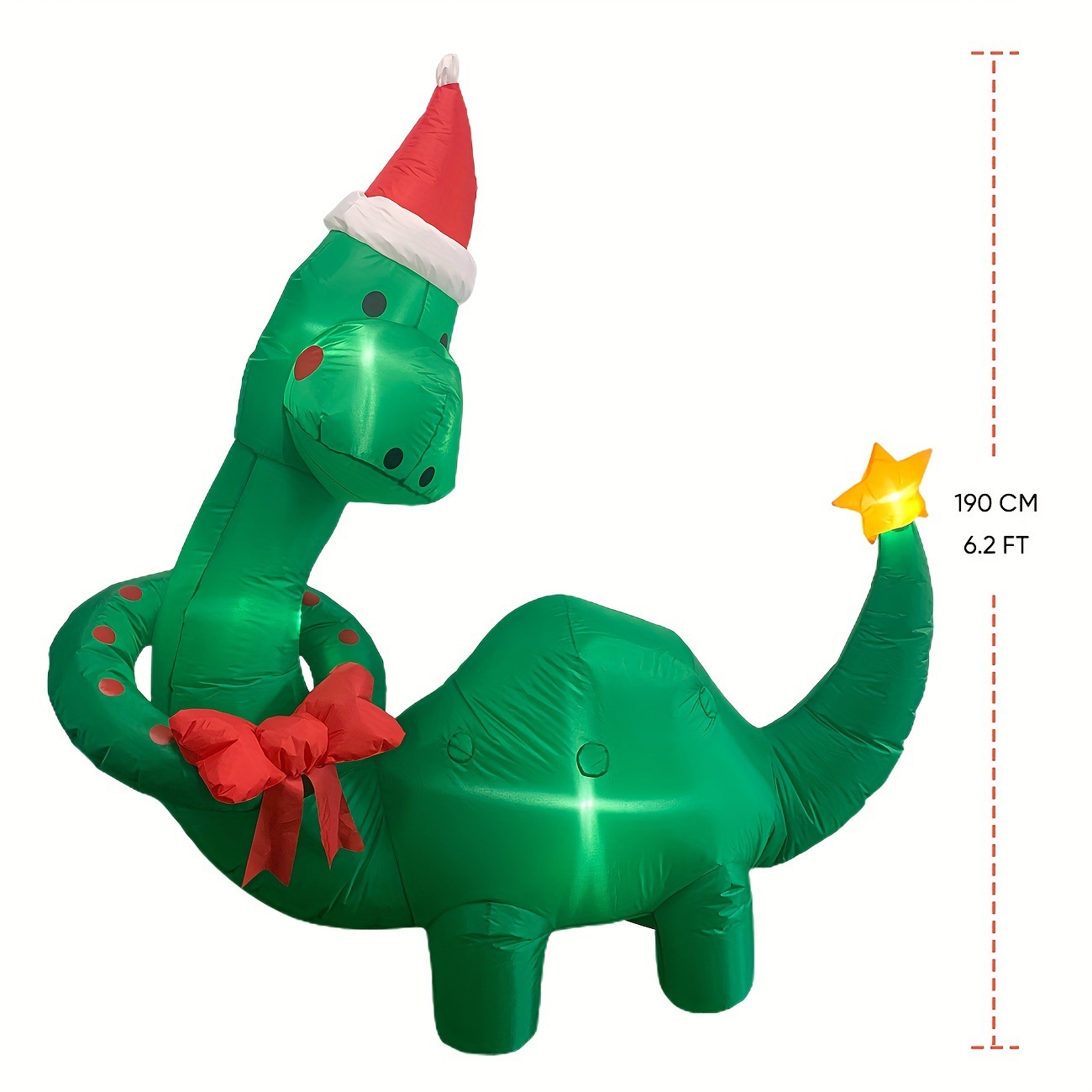 Amazon popular de Navidad inflable centro comercial grandes adornos decorativos vestido de Navidad sombrero de Navidad dinosaurio adornos inflables