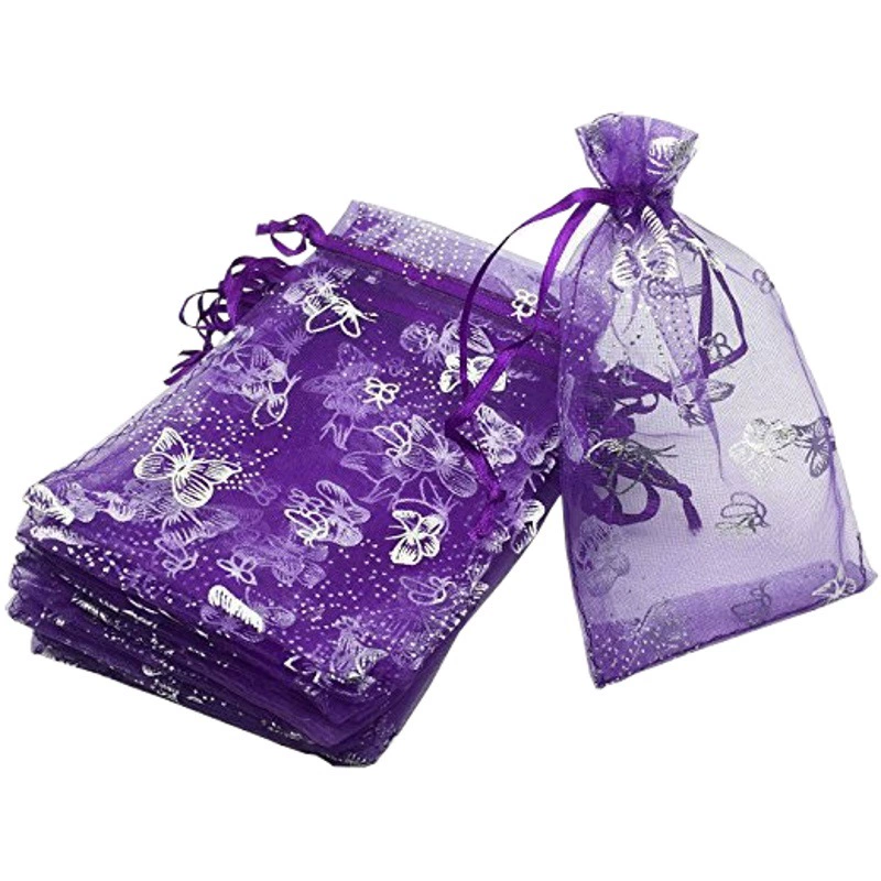 Ювелирные изделия Серебро бронзирование бабочка органза сумка ювелирные изделия кольцо Косметика Рождественский пучок карман оптом