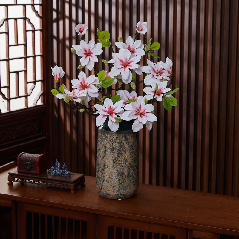 手感小西湖玉兰花婚庆中式家居客厅餐桌装饰古风拍照玉兰花仿真花假花详情5