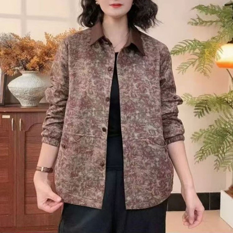 春秋装妈妈装时尚妈妈宽松气质减龄显瘦外套休闲百搭长袖上衣|undefined