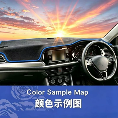 Polyester Leather, Suede Car Light-Proof | Günəş əleyhinə siperlik - blue-edge-right-driving-single-layer-polyester