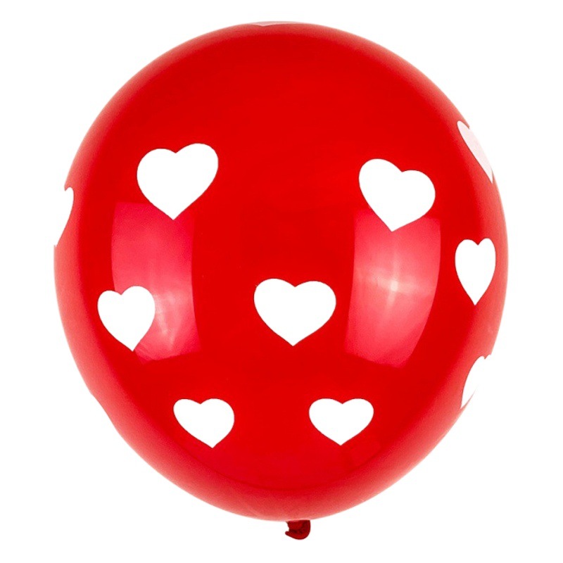 Globo rojo estampado de amor boda confesión boda decoración de boda globo de látex en forma de corazón de 12 pulgadas 2.8g