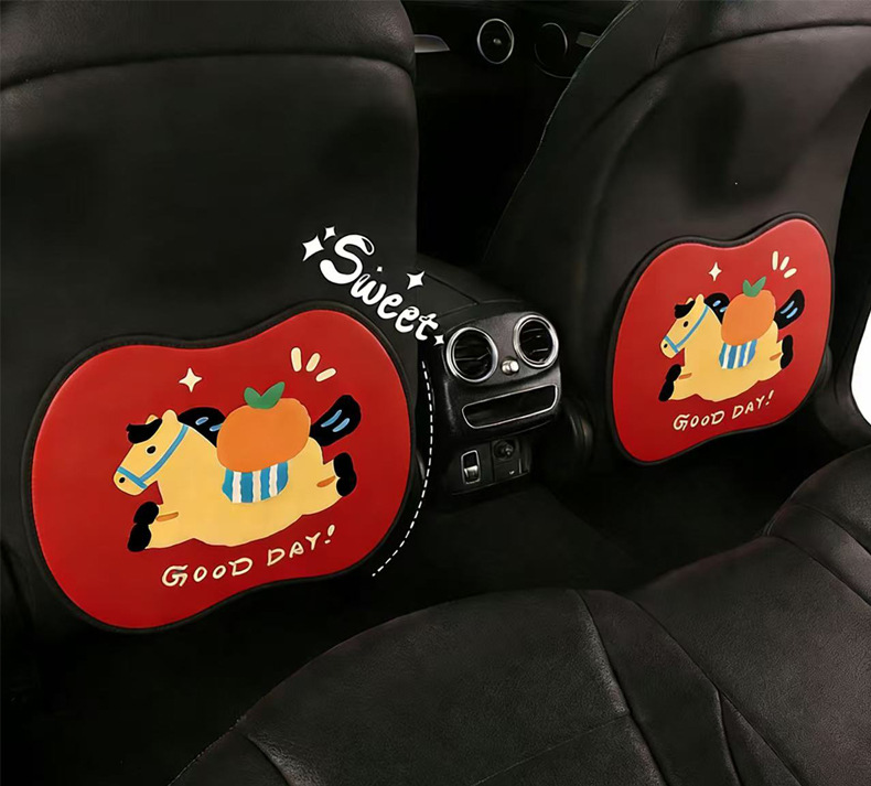 Cute Cartoon Pony Car Seat Back Anti-Kick Pad, Car Seat Back Anti-Dirt Pad for Children, Anti-Kick Mat