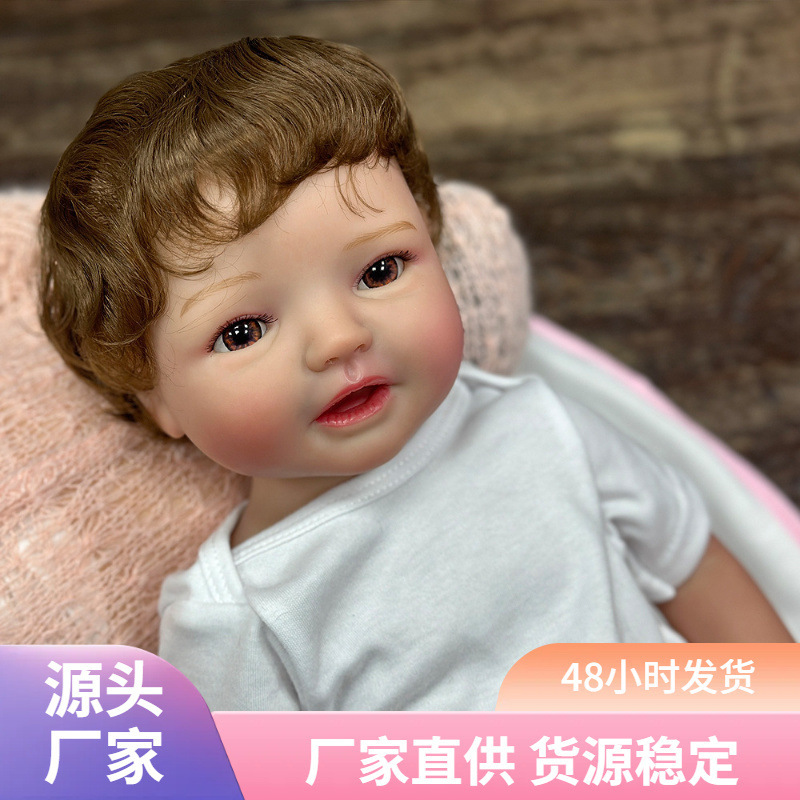 Exquisita pulgada pintada pura hecha a mano bebé simulación de muñeca transfronteriza 18 juguetes muñeca pesada muñeca de venta