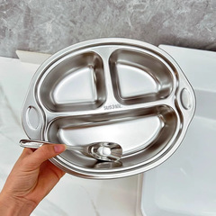 316不鏽鋼卡通兒童餐盤家用嬰兒寶寶分格吃飯餐碗幼兒園男女通用