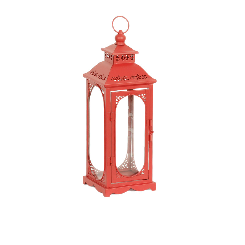 Blanco boda candelabro linterna boda carretera plomo accesorios atmósfera lámpara Marruecos viento lámpara decoración a prueba de viento vela pantalla