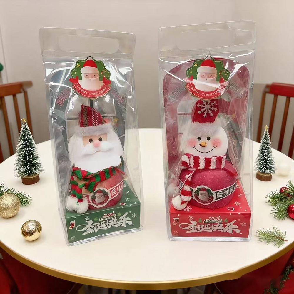 Embalaje a mano bolsas de regalo de manzana de Navidad, bolsas de manzana de paz, Santa Claus, alce, caja de regalo de manzana