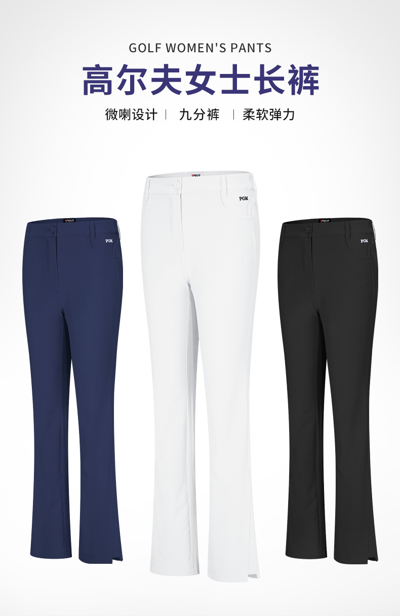 Quần tây nữ golf ống loe nhẹ thiết kế vila co giãn — KUZ144-màu trắng, KUZ144-Đen, KUZ144-màu xanh hải quân, KUZ144-màu đỏ chi tiết 4