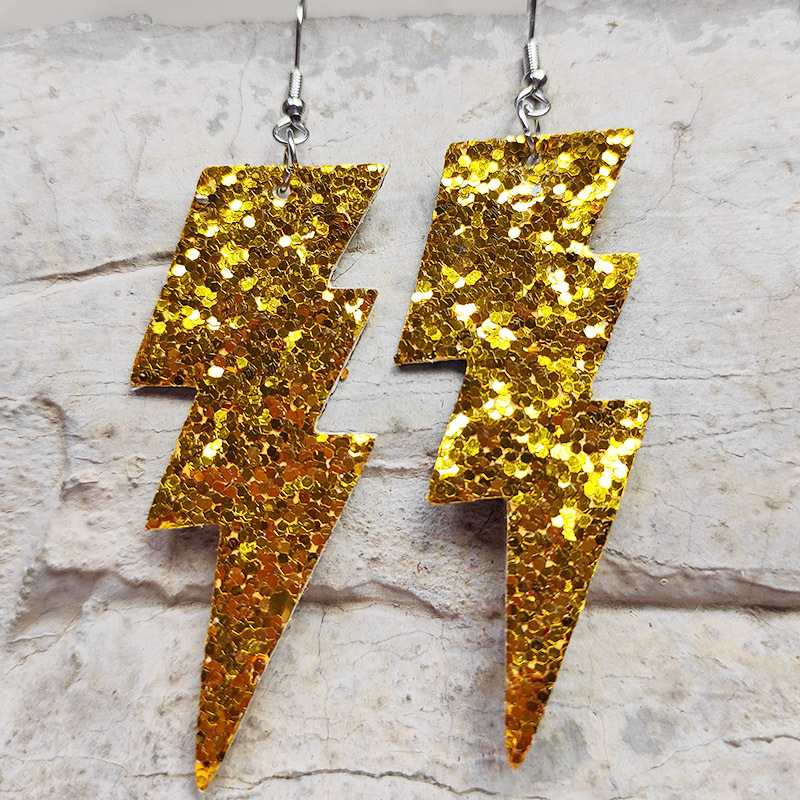 Fashion Lightning Pu Leather Sequins Women's Drop Earrings 1 Pair display picture 5