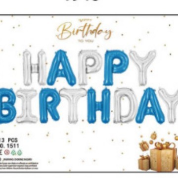 16 pulgadas película de aluminio inglés letras de cumpleaños globo HB feliz cumpleaños set de globo decoración de fiesta de cumpleaños