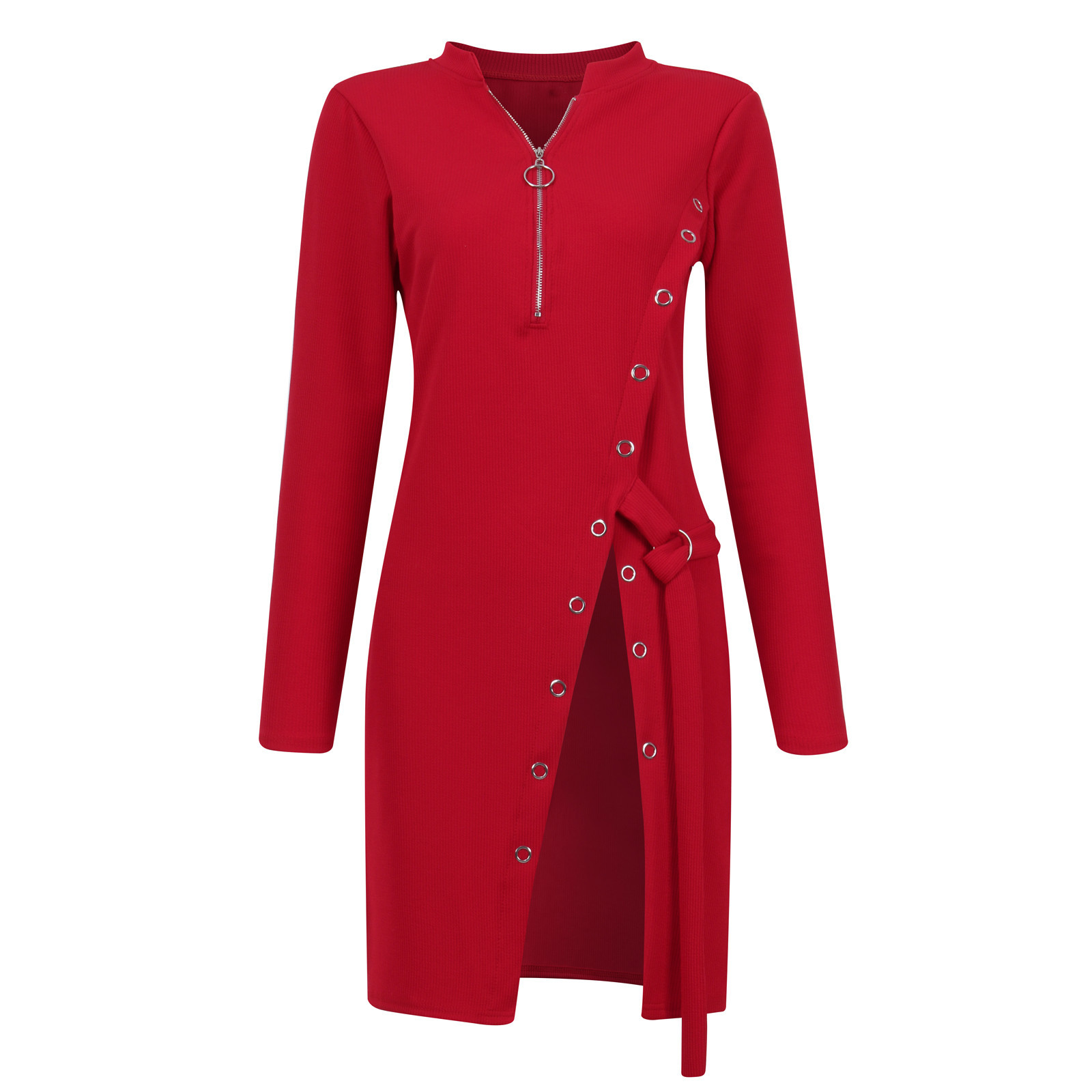 Fashion Solid Color Cotton V Neck Long Sleeve Regular Sleeve Patchwork T-shirt