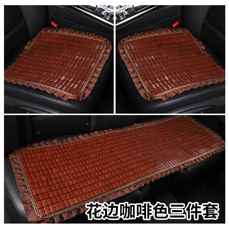 夏の自動車の座布団の通気性の冷たいクッションの竹のシートの座布団の5台の自動車の通用する3セットの座布団の現物の卸売り|undefined