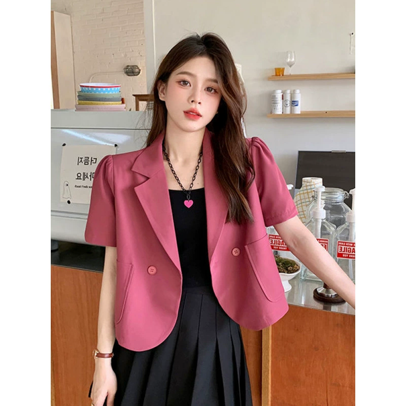 Summer classic suit jacket, shirt for leisure, thin T-shirt, with short sleeve