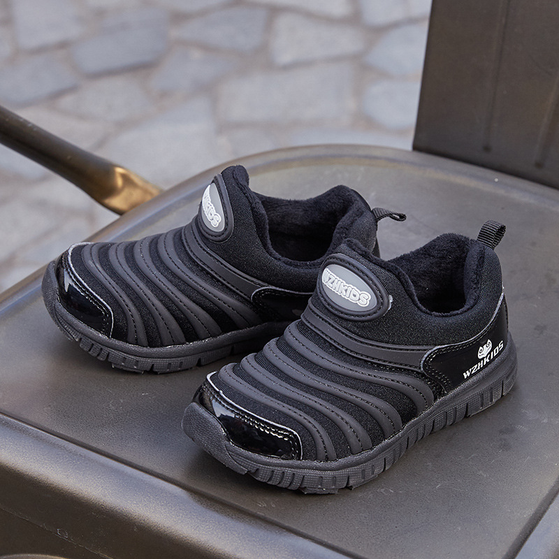 Zapatos deportivos de algodón de pelusa Xiaobo zapatos para bebés con suela suave antideslizante invierno zapatos para niños niñas niñas calentamiento orugas