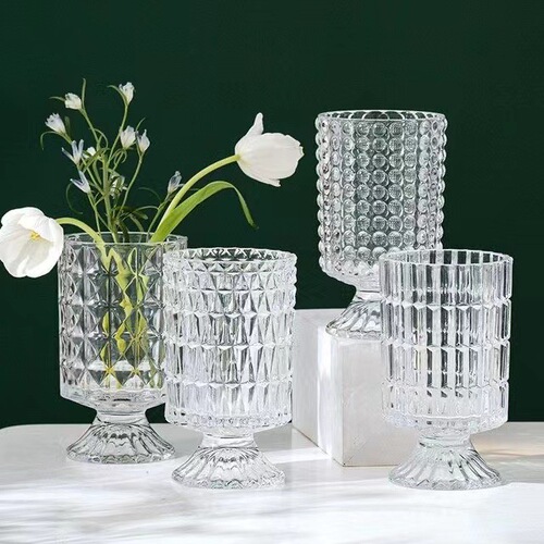 Tall small vase ins style glass vase flower arrangement water for living room hydroponic flowers dried flowers internet celebrity Nordic vase