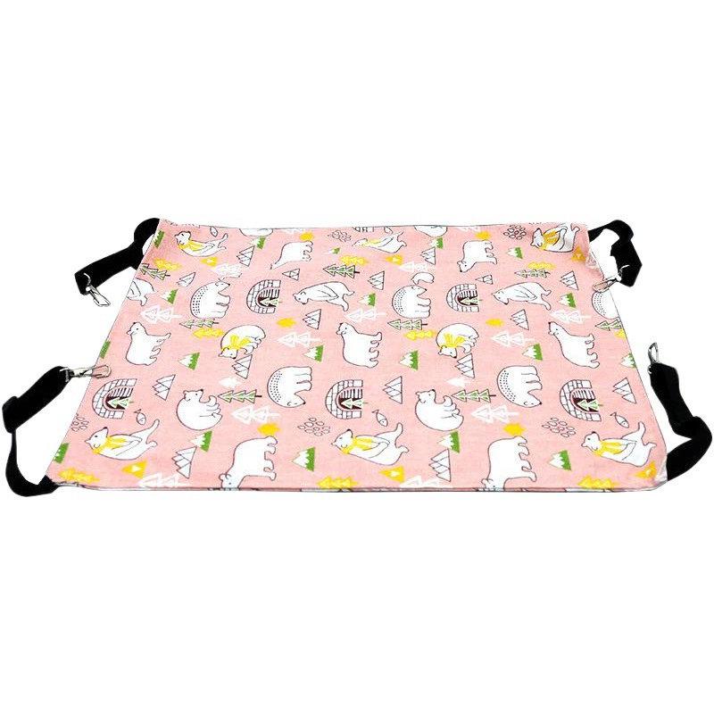 Весенне-летний холщовый гамак для кошачьей клетки, подвесной гамак для кошек на флисовой подкладке, регулируемая длина, подвесное гнездо для домашних животных, качели, кошачье гнездо