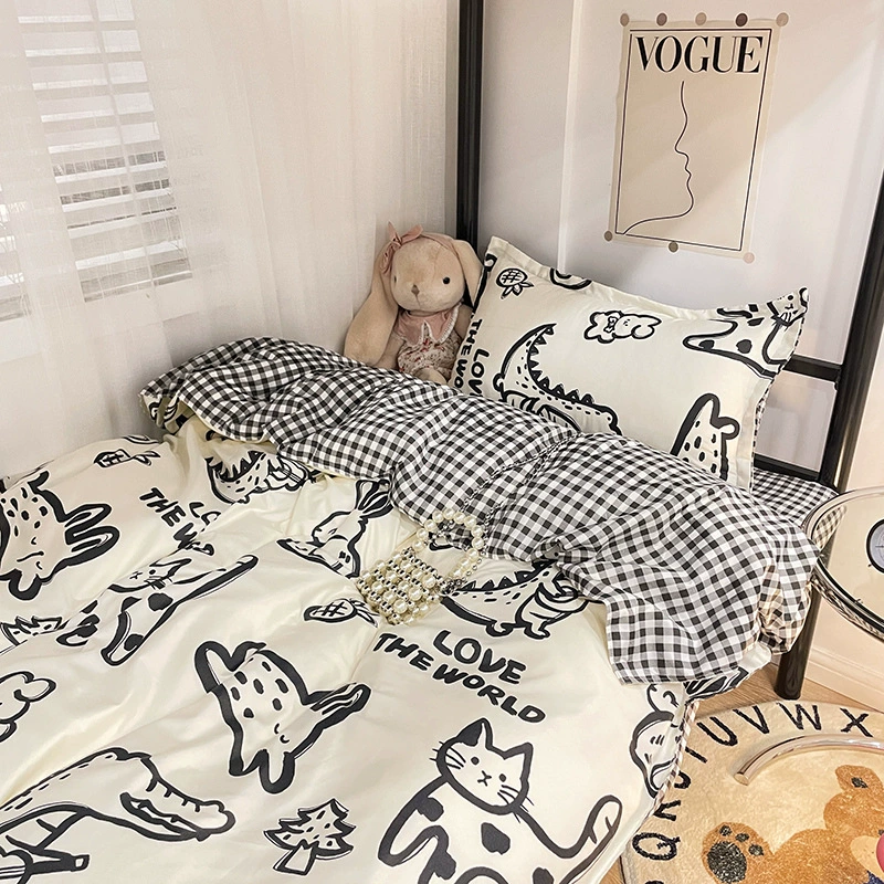 Американский хлопок, мягкий и приятный для кожи, простой и свежий комплект из трех или четырех предметов.