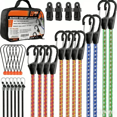 Amazon's Best-Selling 20-Piece Set of Trailer rope/net/strap - 28pc-luggage-rope