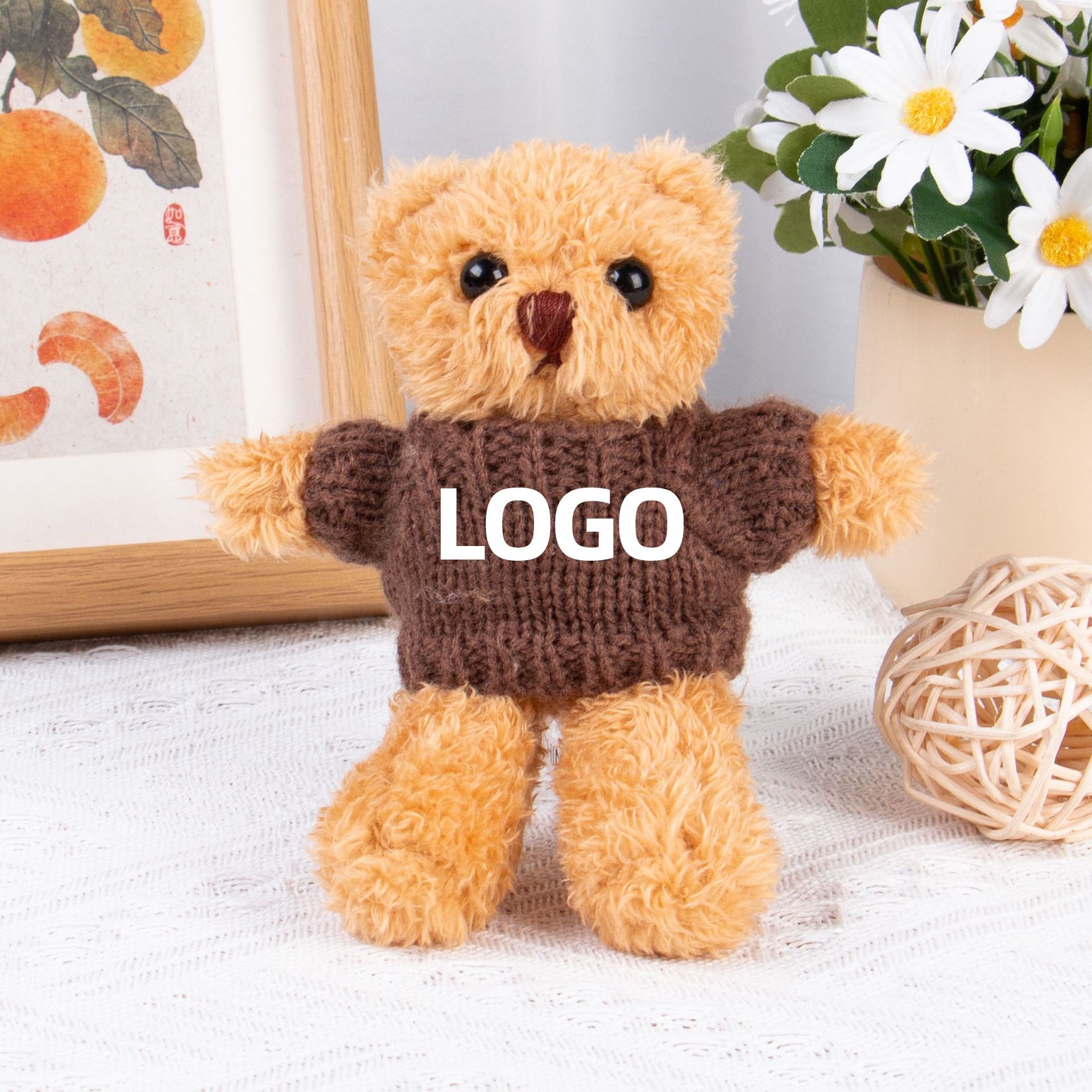 Teddy Bear Keychain Colgante Bolsa accesorios de ropa impresa LOGO vestido Teddy Teddy Doll juguetes de peluche