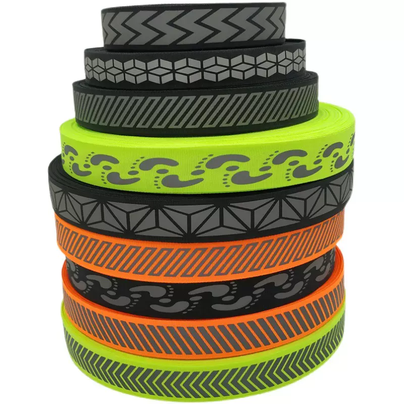 加工定制反光织带车缝布条消防抢险服隔离带荧光警示条反光25宽