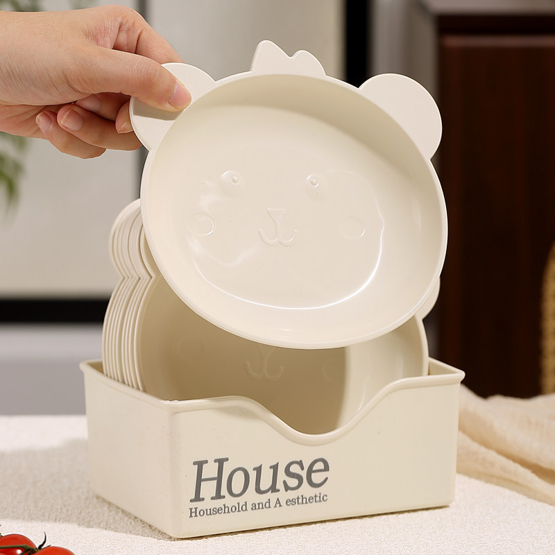 Rice Husk Disposable Dinnerware Set, Food-Grade Plates, Household Bowls, Party Cake Plates, High-Temperature Resistant Dishes
