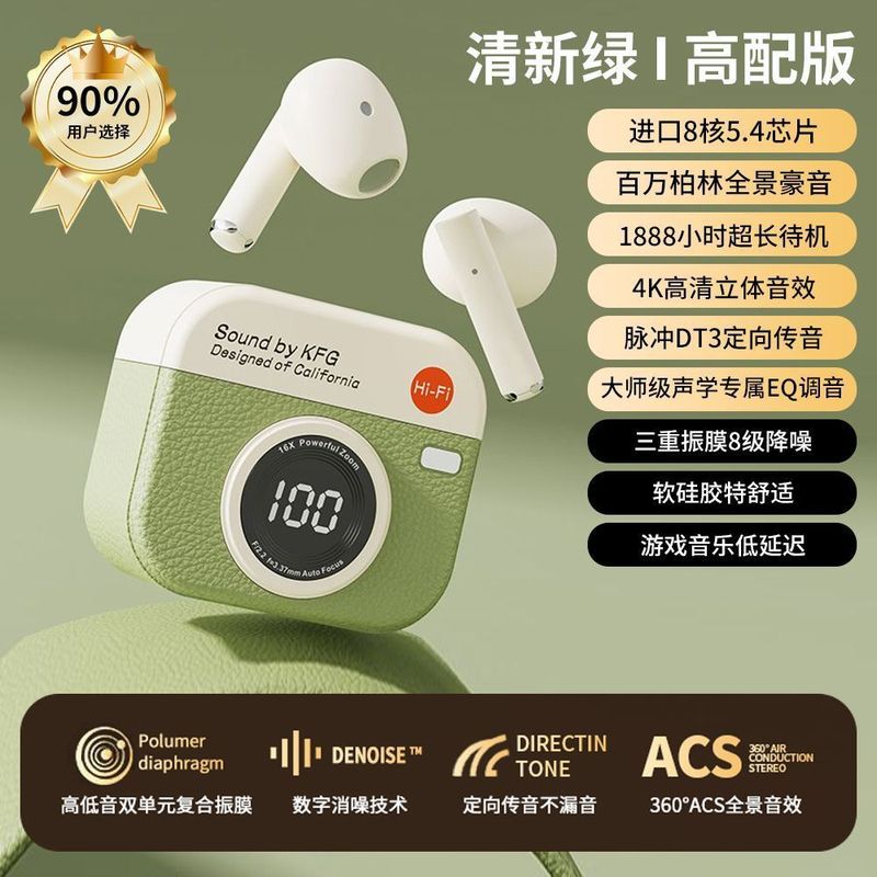 新しい Q86 レトロ要素カメラワイヤレス Bluetooth ヘッドセットノイズリダクションセミインイヤータイプ長いバッテリー寿命在庫卸売|undefined