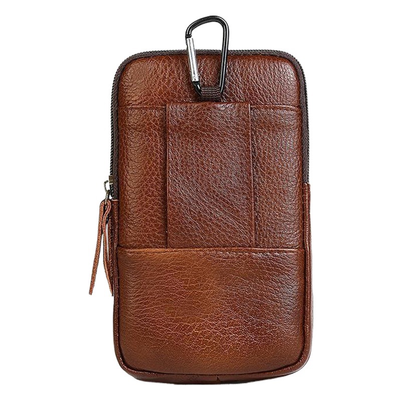 Spot new Korean men's waist bag 5.5-6.5 inch leather vertical mobile phone bag multifunctional sports bag