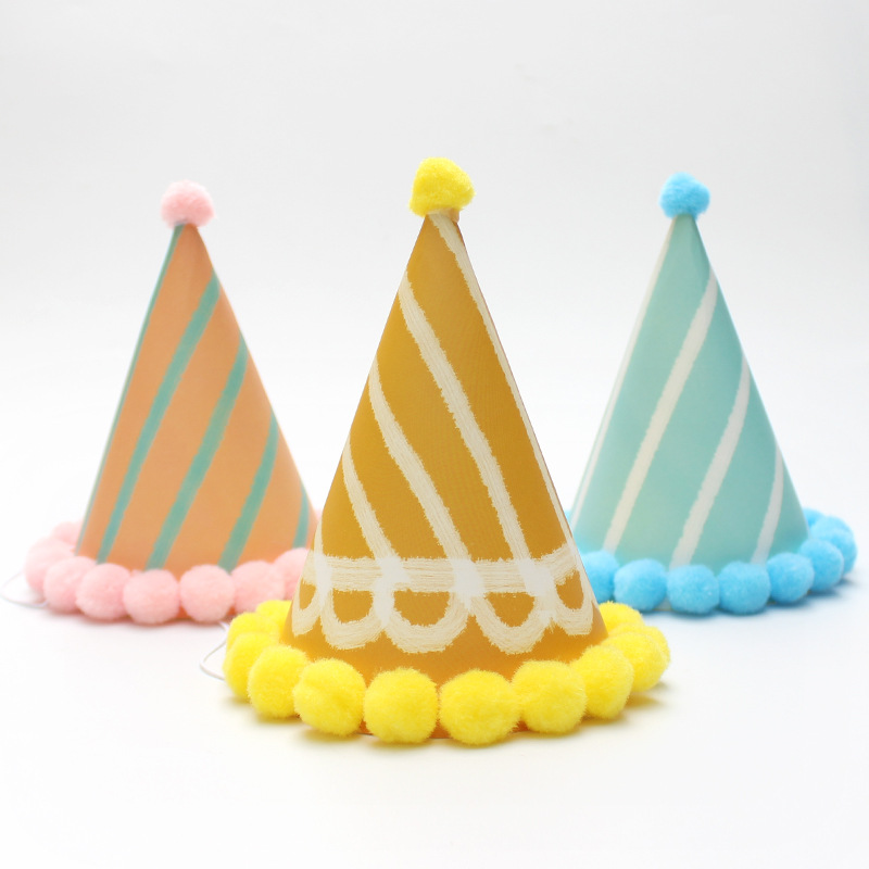 Pequeño sombrero de pelo fresco sombrero de fiesta sombrero de cumpleaños sombrero de actividad infantil sombrero de fiesta sombrero de punta