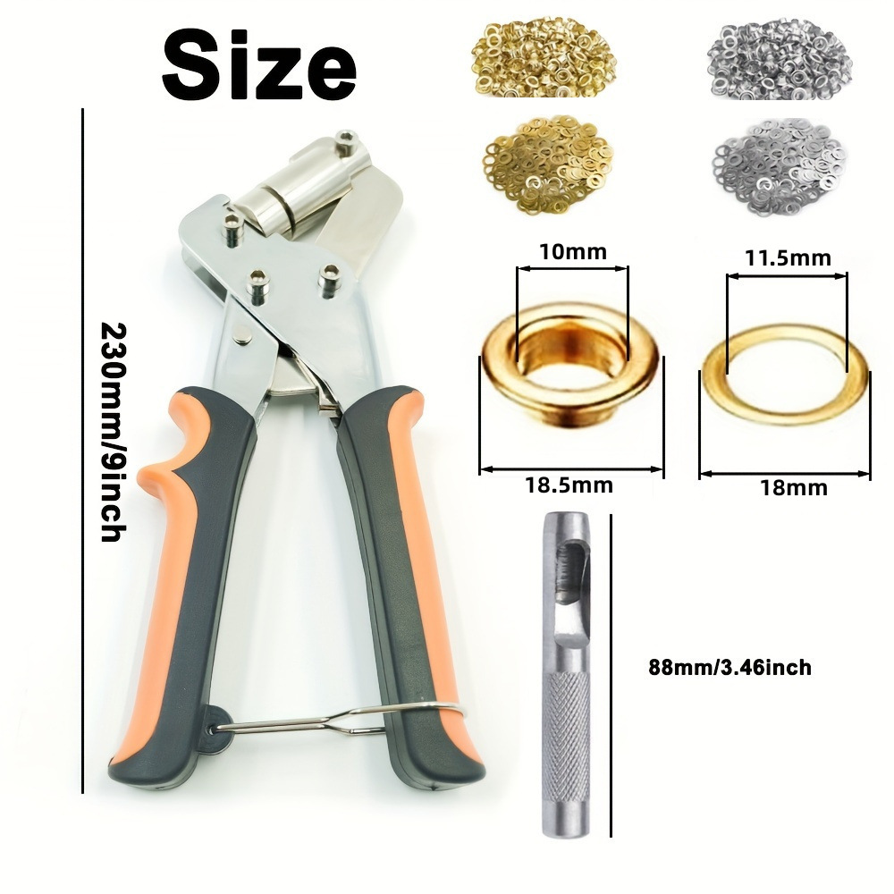 300 sets de oro agujeros aire con instalación alicates traje caja publicidad inkjet hebilla tela pantalla rack ojal cartel foto