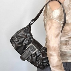 越境してよく売れている美ラード風の復古風ギャルy 2k廃土風は古い2色の皮革のショルダーバッグのわきの下で包みます。