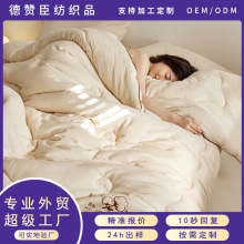 双A类棉麻棉花被子冬季加厚保暖全棉春秋被子冬被单双人纯棉被芯