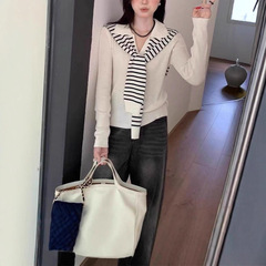 老钱风设计感polo针织衫女配披肩2025秋冬季新款小众显瘦百搭上衣