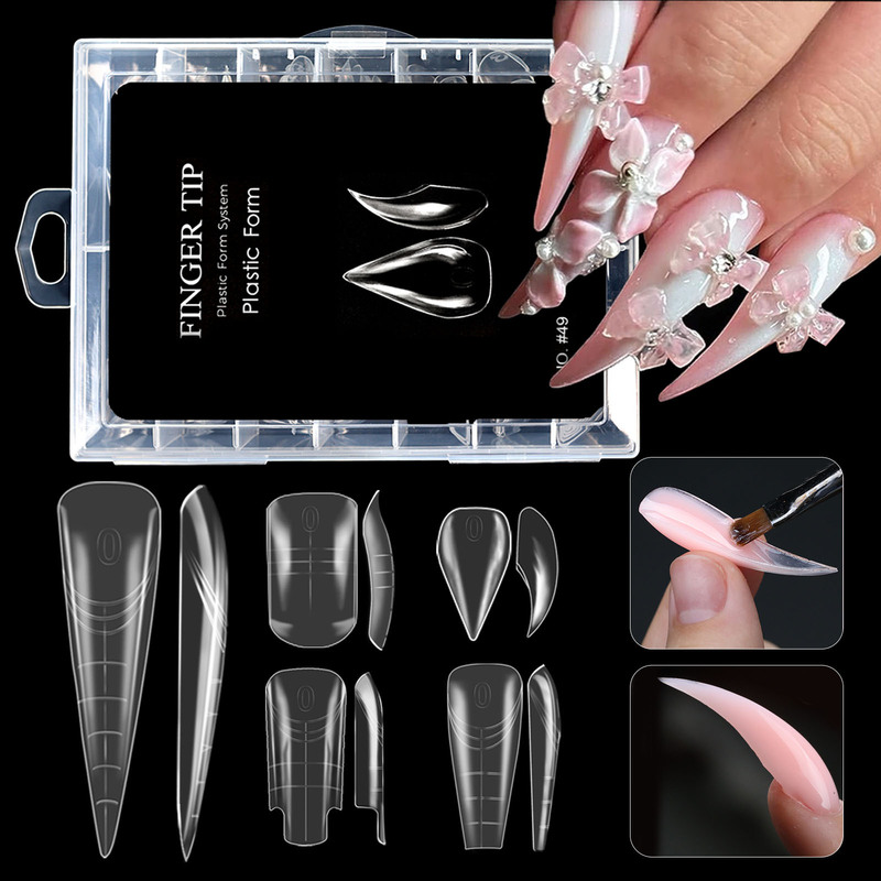 Nail Art Crystal Nail Mold, Eagle-Beak Type, Quick Extension Crystal Nail, Phototherapy Nail Extension, Toenail Film for Repeated Use