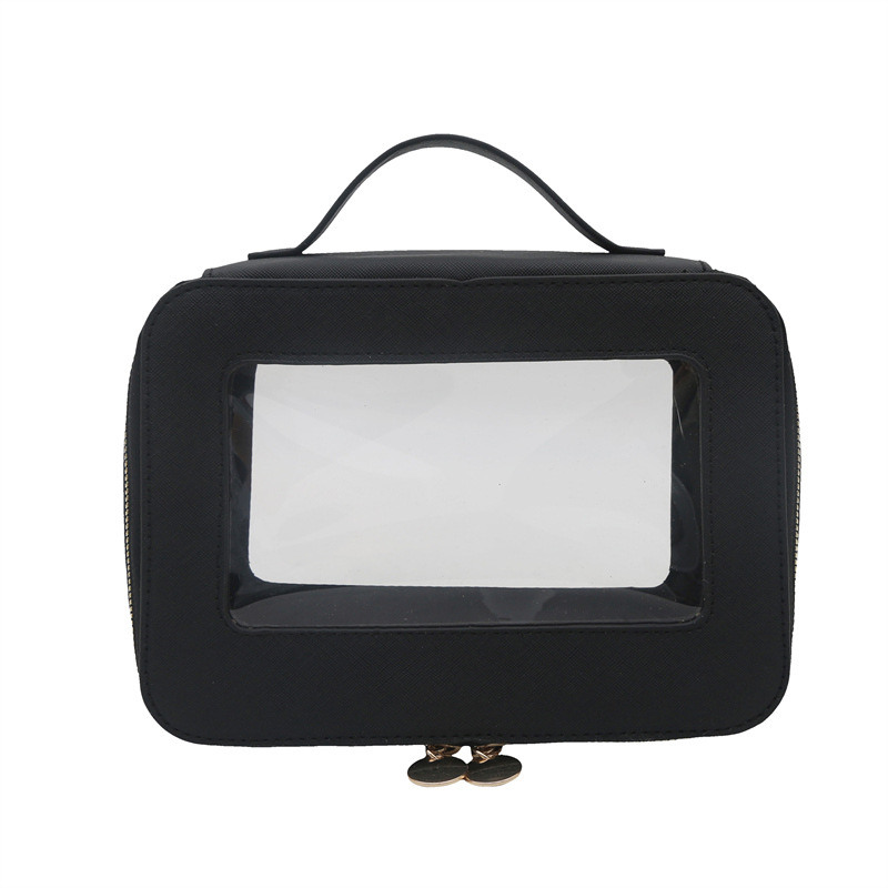 Bolso de Mano Transparente para Maquillaje de PU y PVC para Viajes y Uso Diario